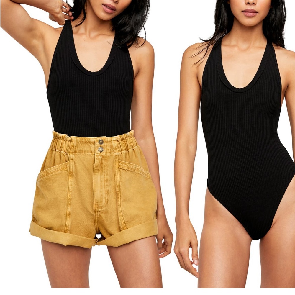 Free people bodysuit, black size small